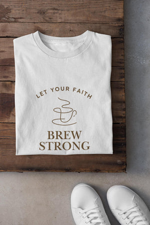 Coffee Lover Dads T-Shirt Gift Faith Casual Wear Fathers Day Customizable Tee Gift Ready