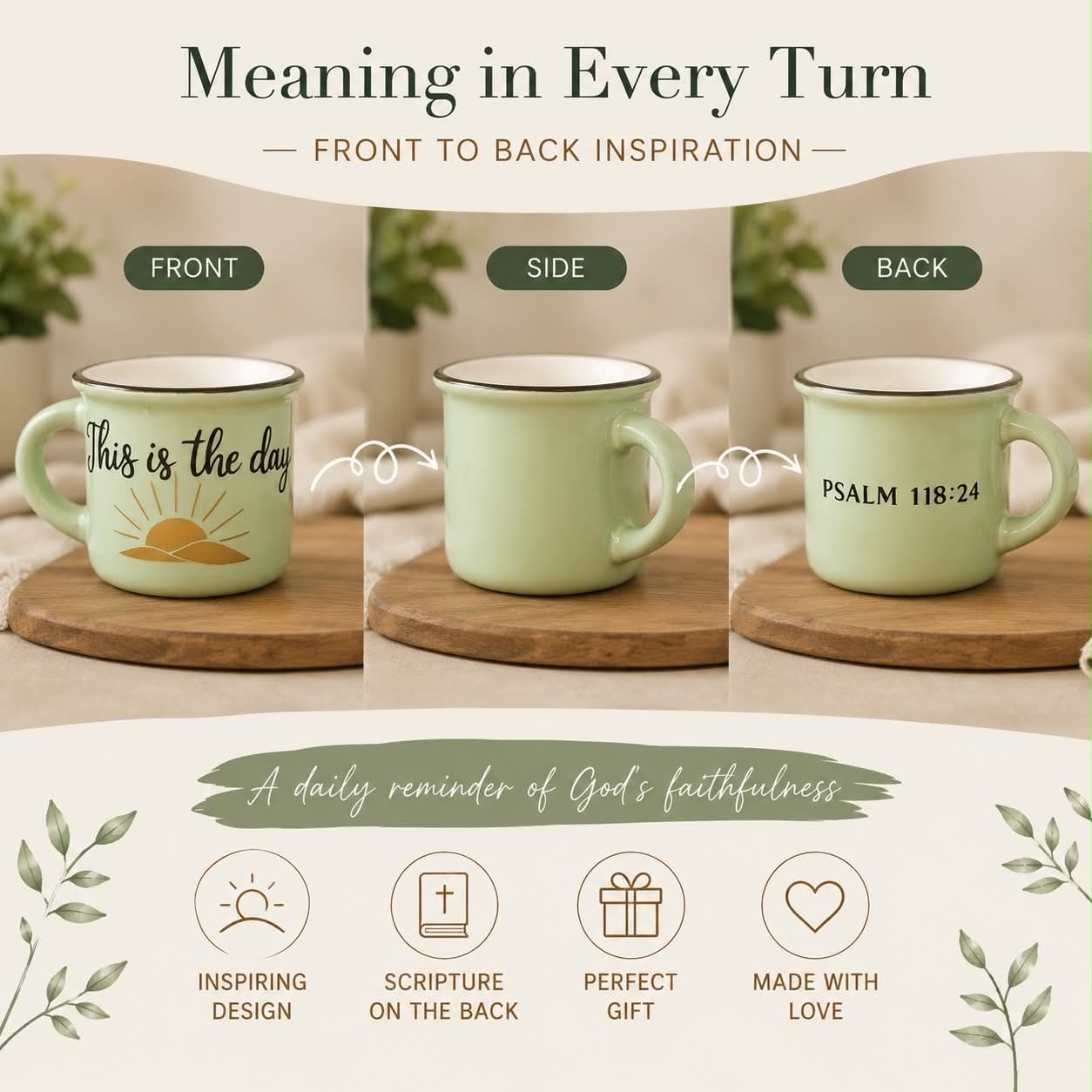 Personalized Christian Mini Espresso Mug 2oz Bible Verse Ceramic Cup Gift for Coffee Lover