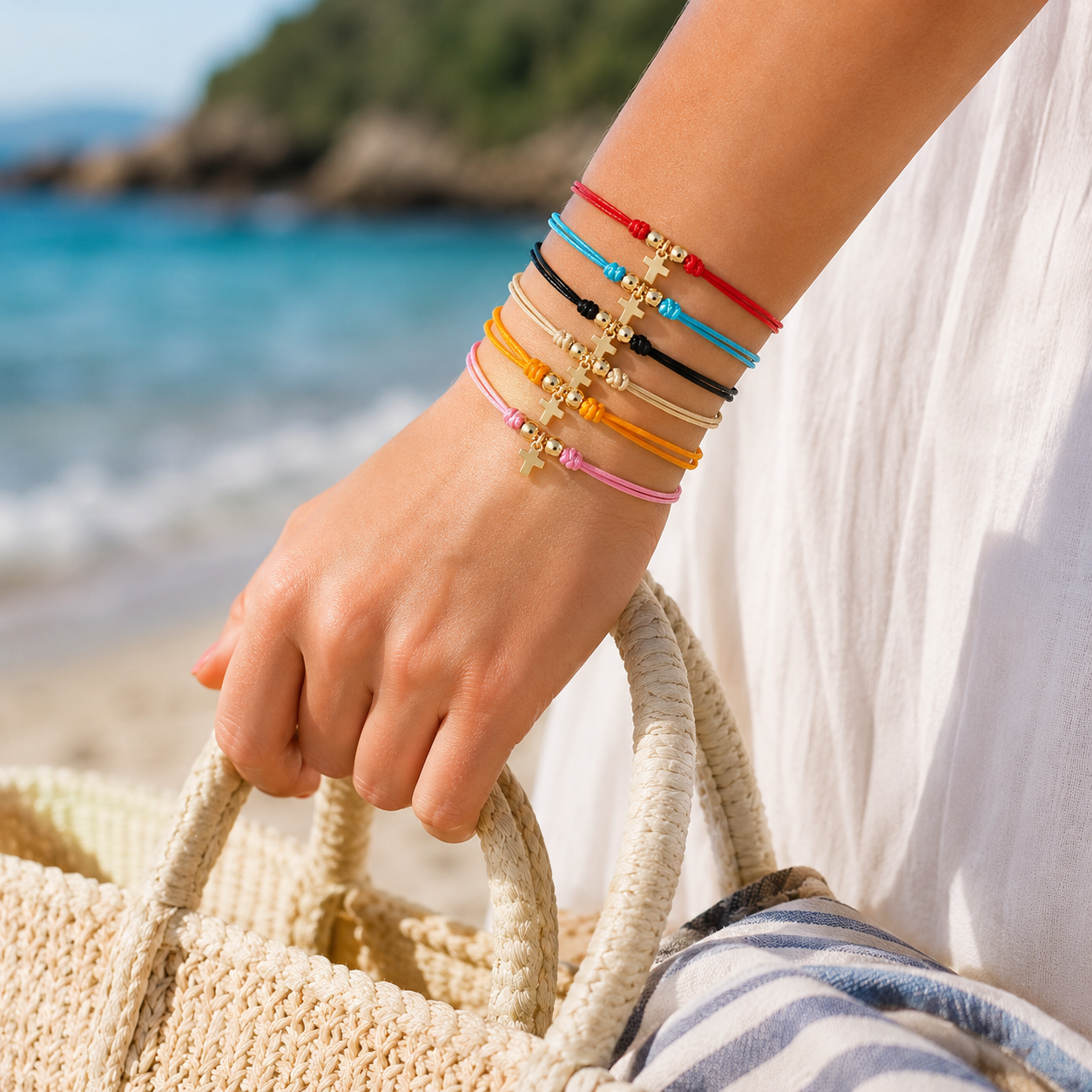 Christian Cross Bracelet Adjustable Cord Colorful Friendship Bracelet Faith Jewelry Gift Ready Package