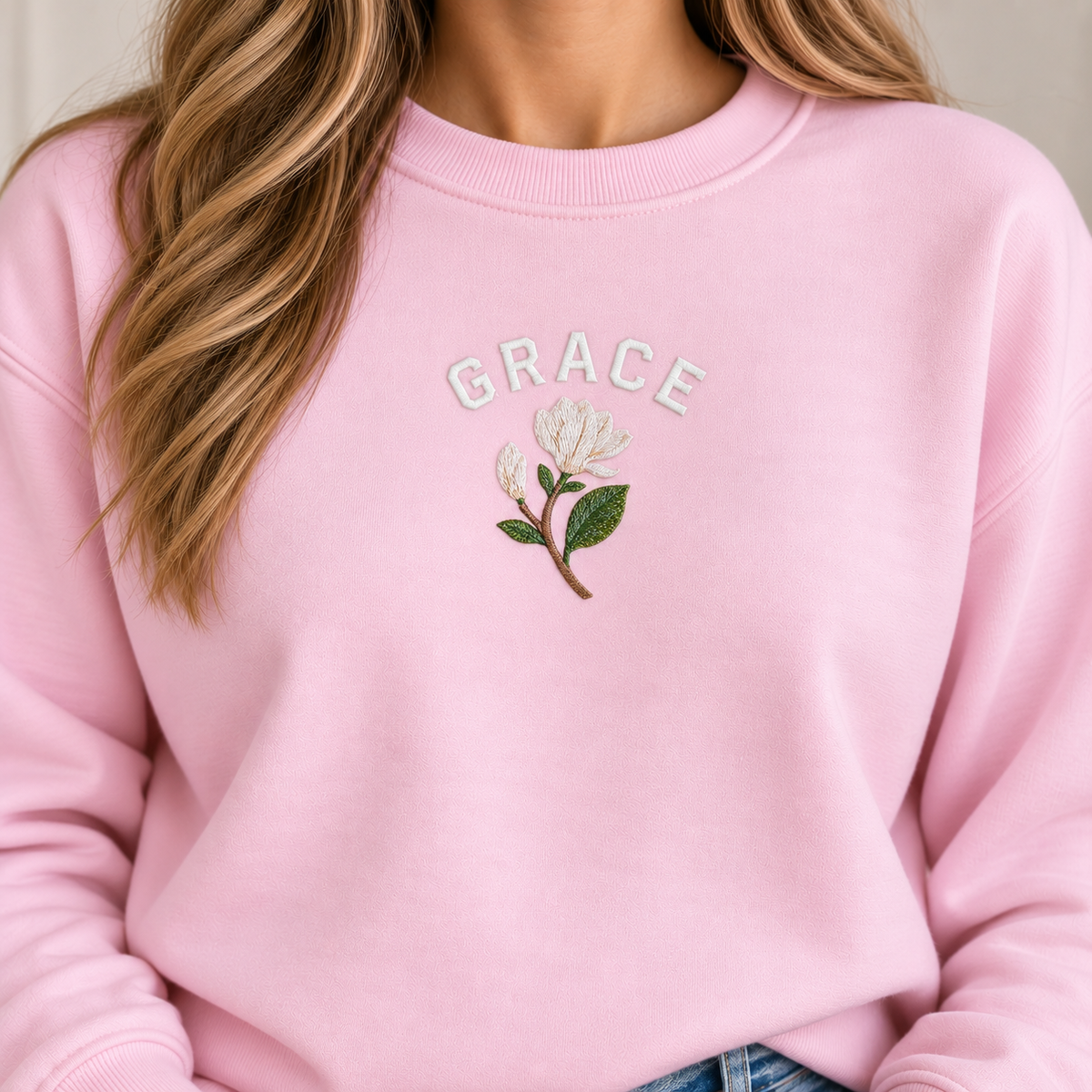 Christian Fall Crewneck Sweatshirt for Women Floral Sweater Cozy Faith Gift for Her