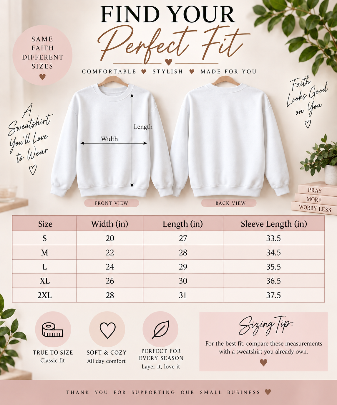 Christian Fall Crewneck Sweatshirt for Women Floral Sweater Cozy Faith Gift for Her