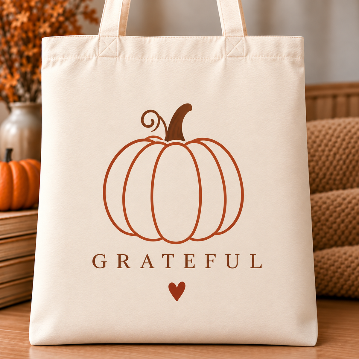 Christian Fall Canvas Tote Bag, Walk by Faith, Autumn Leaves, Bible Gift for Students