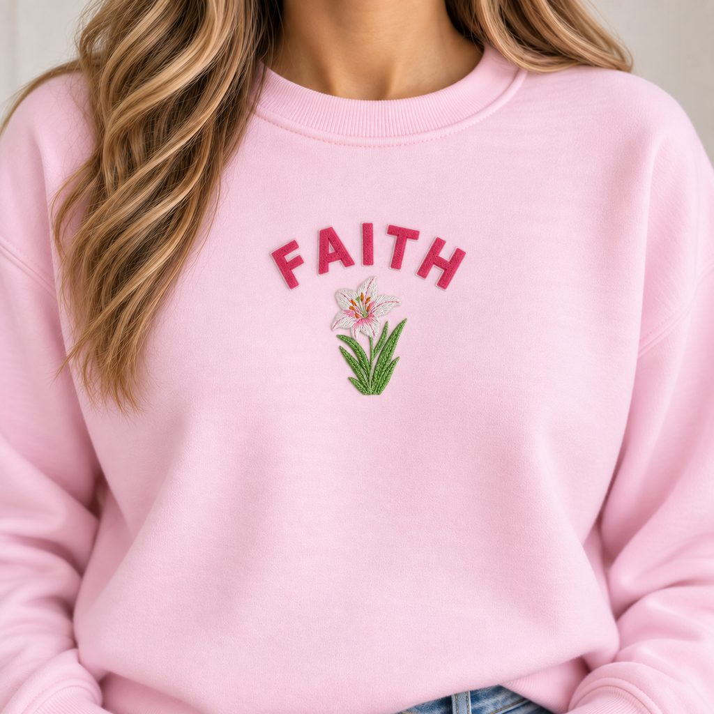 Christian Fall Crewneck Sweatshirt for Women Floral Sweater Cozy Faith Gift for Her