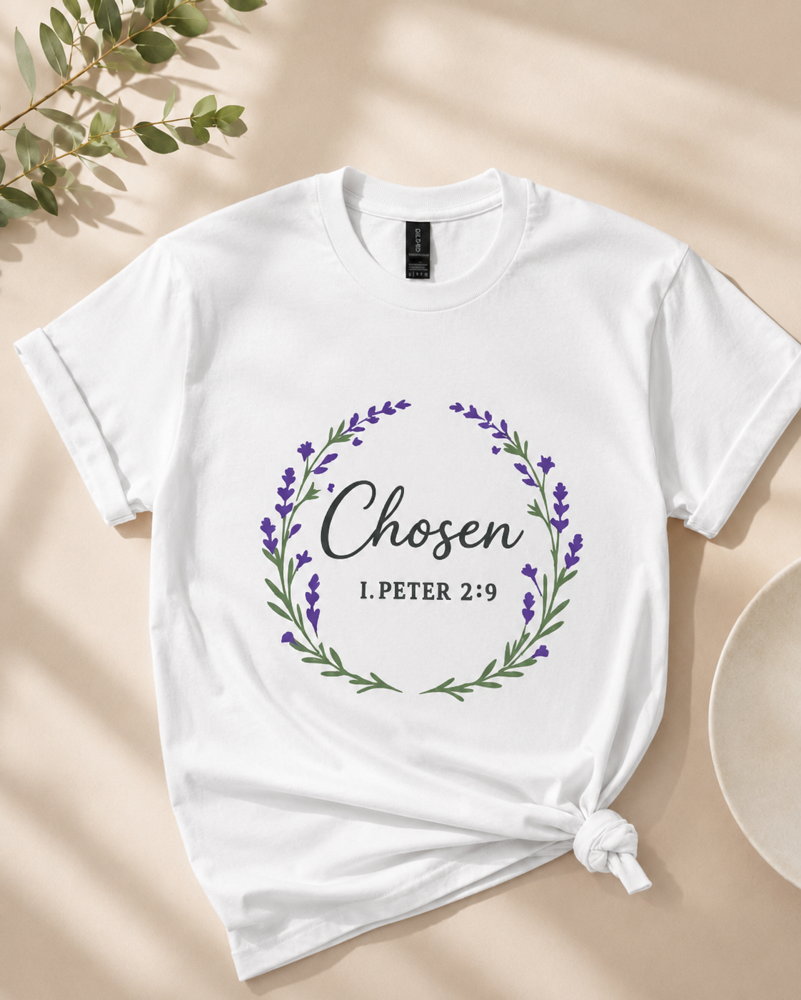 Chosen Christian T-Shirt Bible Verse Floral Faith Tee Women's Faith Gift Church Scripture Apparel