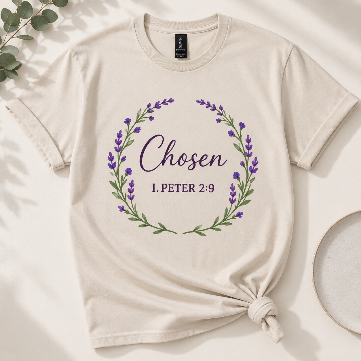 Chosen Christian T-Shirt Bible Verse Floral Faith Tee Women's Faith Gift Church Scripture Apparel