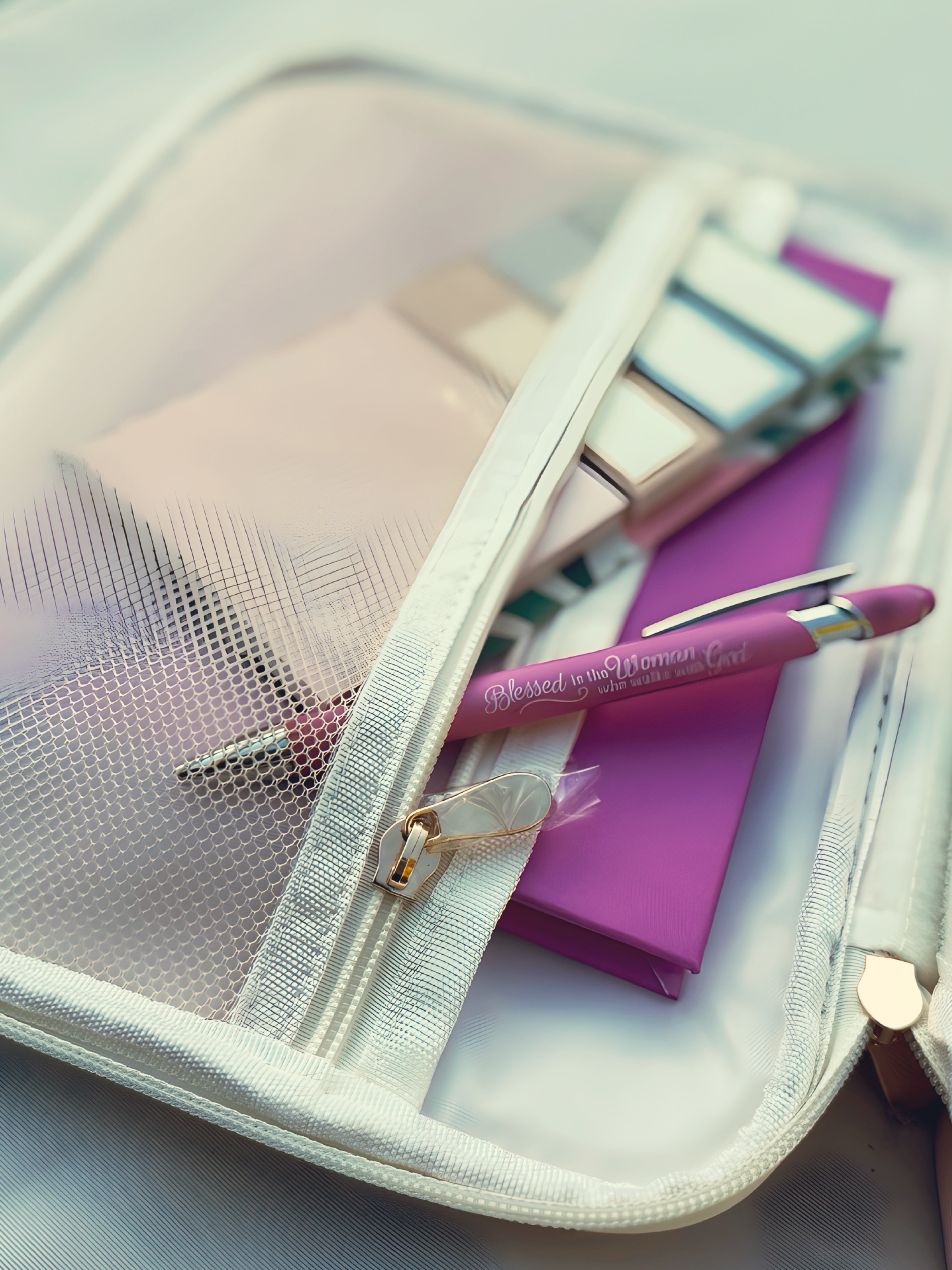 Personalized Pastel Pink Bible Cover Bag | Customize with Verse & Name