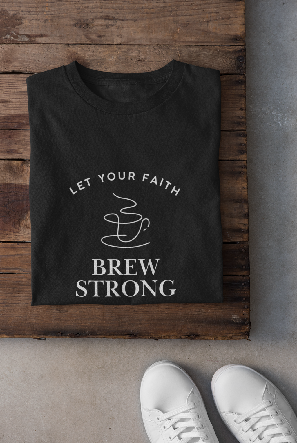 Coffee Lover Dads T-Shirt Gift Faith Casual Wear Fathers Day Customizable Tee Gift Ready