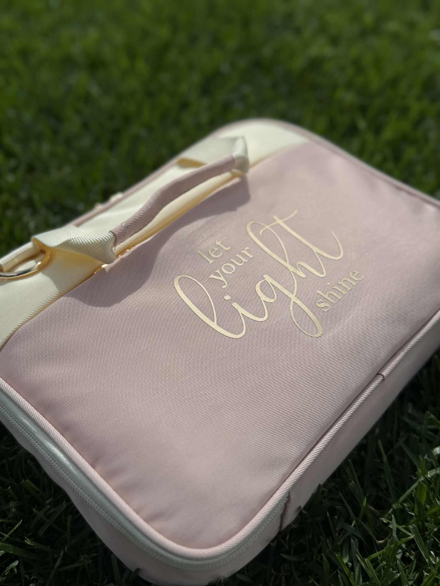 Personalized Pastel Pink Bible Cover Bag | Customize with Verse & Name