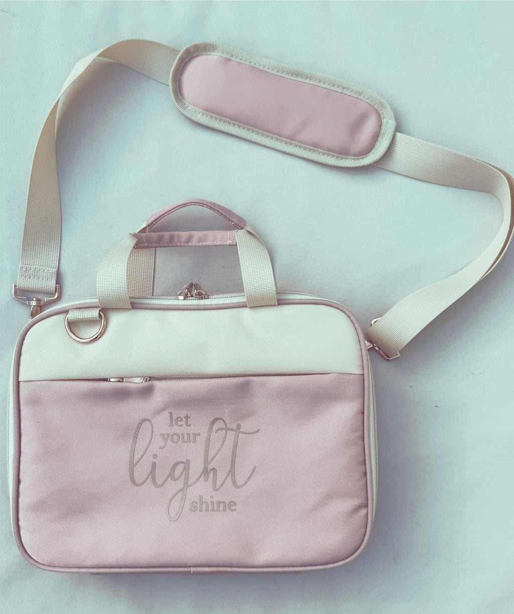 Personalized Pastel Pink Bible Cover Bag | Customize with Verse & Name