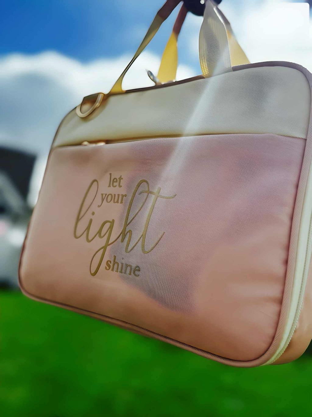 Personalized Pastel Pink Bible Cover Bag | Customize with Verse & Name