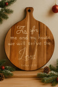 Hand Carved Wooden Board Personalized Christian Home Décor Engraved Faith Wedding Gift