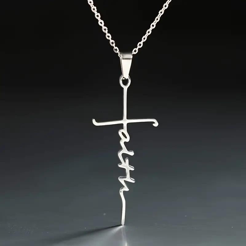 Cross Faith Necklace Christian Pendant Meaningful Graduation Gift Minimalist Religious Jewelry