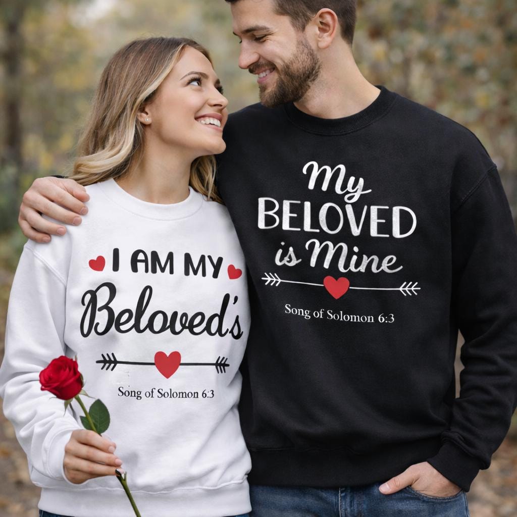 Sweatshirt Set for Christian Couples  Personalized Faith Gift for His and Hers Wedding Present
