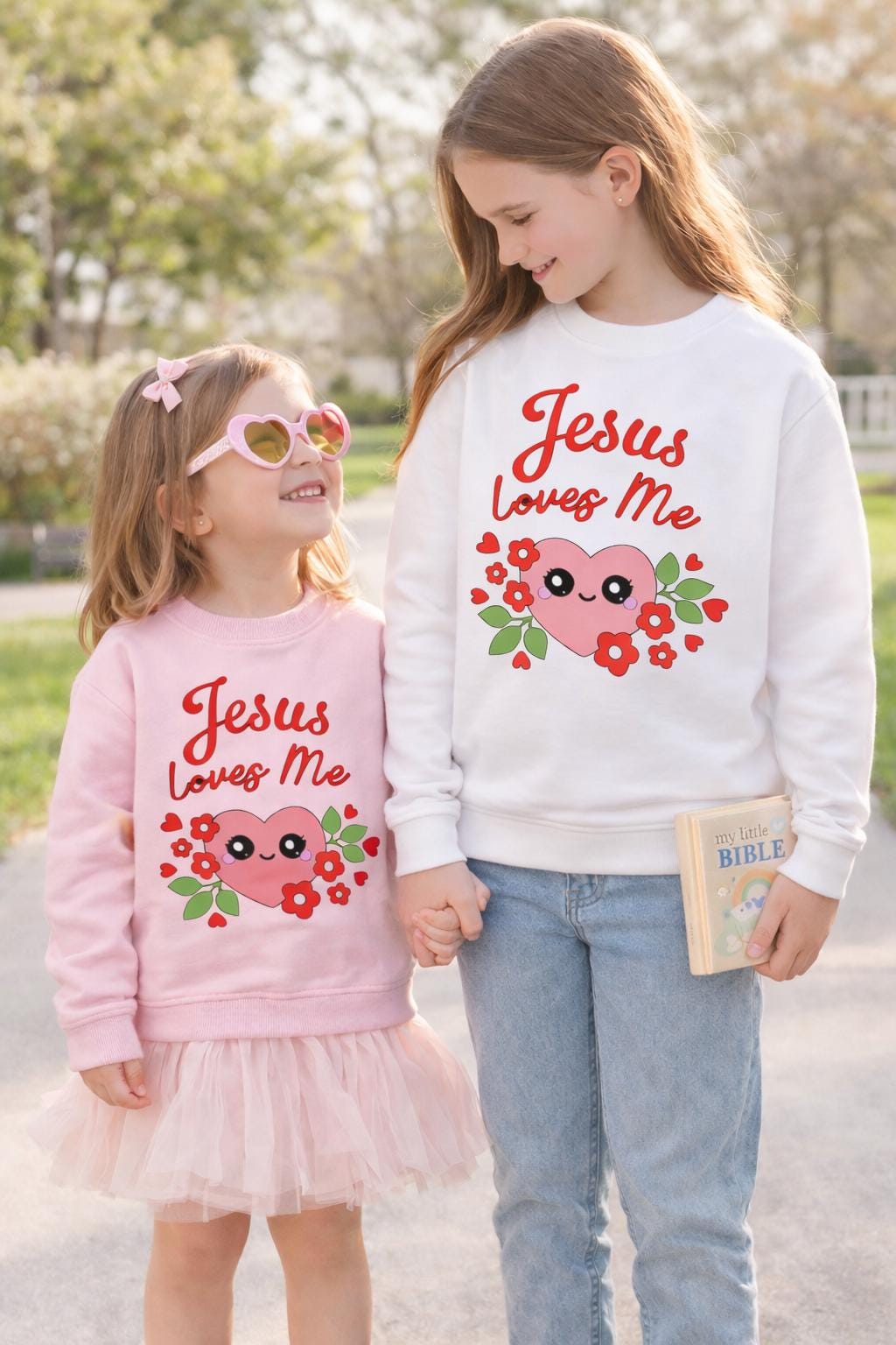 Kids Sweatshirt Christian Faith Apparel Custom Names and Bible Verse Sweatshirt Gift for Children