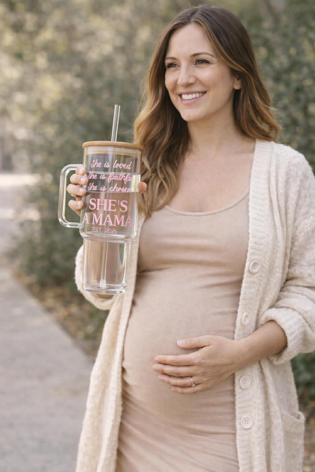 Glass Tumbler Personalized Christian Gift for Mother's Day Customized Water Bottle Present for Moms