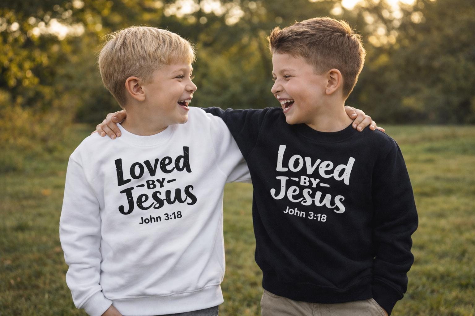 Kids Sweatshirt Christian Faith Apparel Custom Names and Bible Verse Sweatshirt Gift for Children