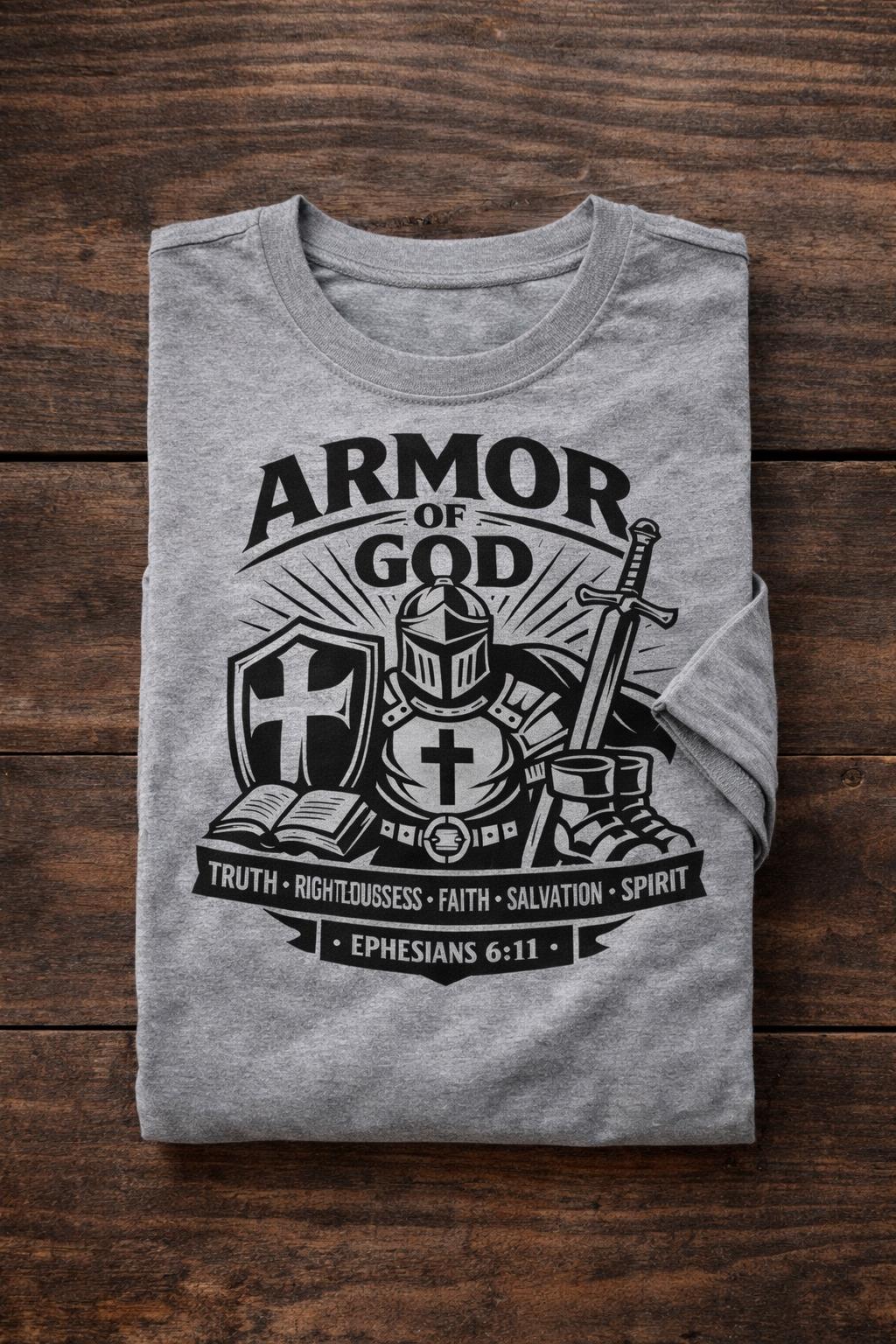 Personalized Armor of God T-shirt Christian Men's Gift Shirt Faith Apparel for Loved Ones