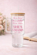 Glass Tumbler Personalized Christian Gift for Mother's Day Customized Water Bottle Present for Moms