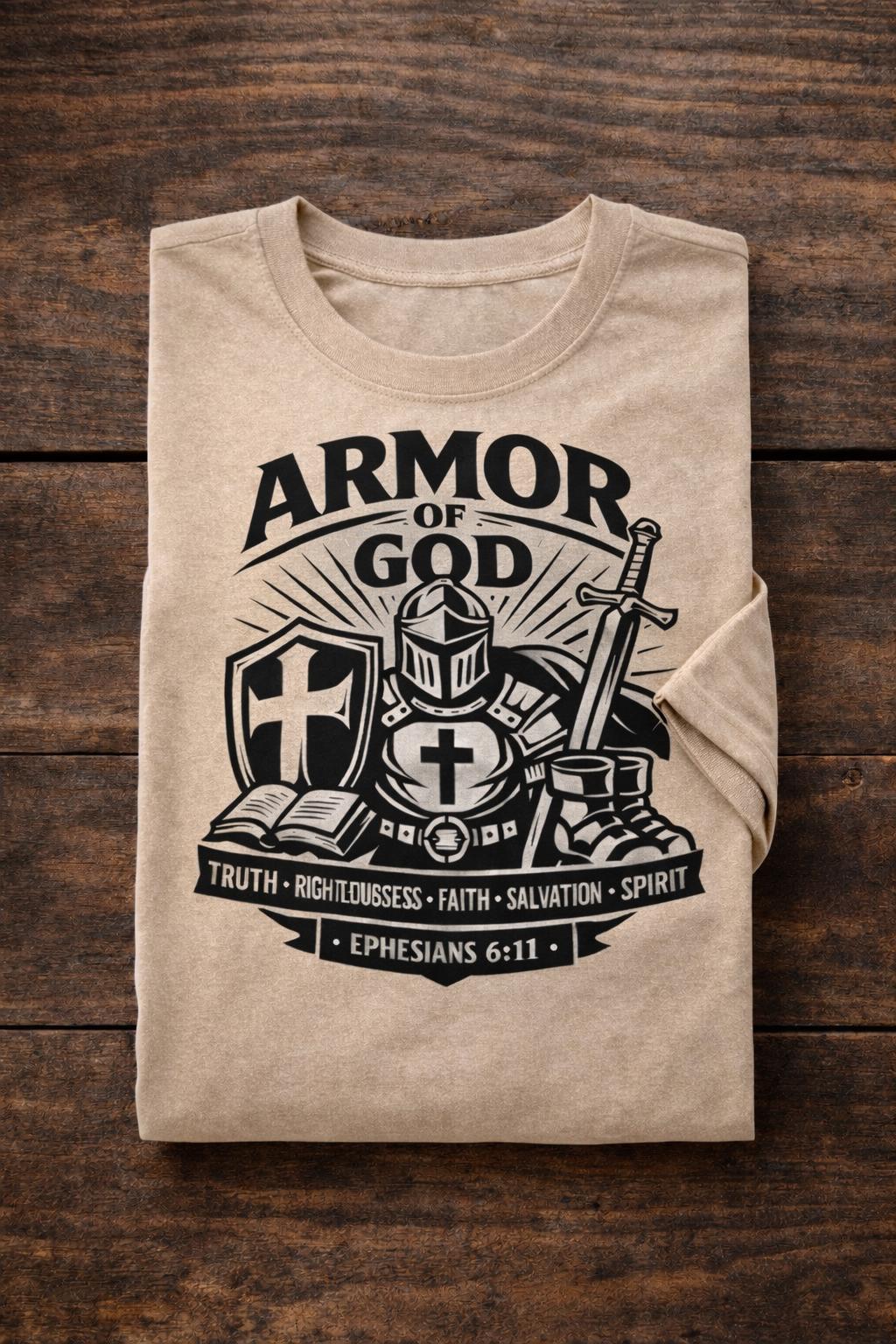 Personalized Armor of God T-shirt Christian Men's Gift Shirt Faith Apparel for Loved Ones