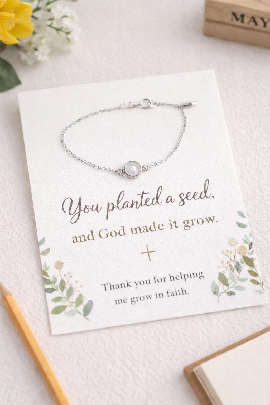 Teacher’s Day Mustard Seed Bracelet Gold/Silver Plated Christian Teacher Appreciation Gift Ready Box