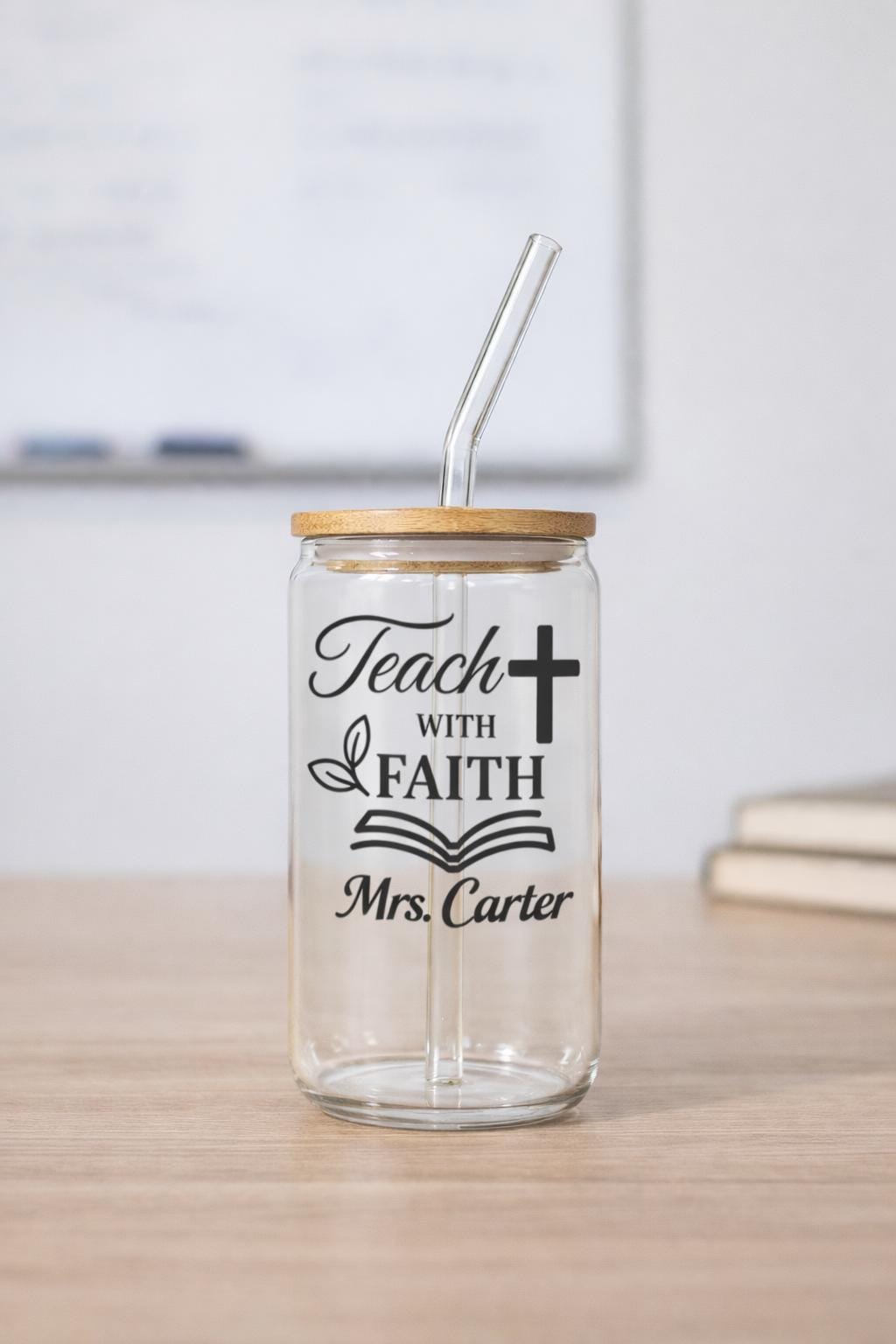 Customized Faith Teachers Glass Tumbler Fun Teacher Appreciation Present Teacher’s Day Gift Ready Box