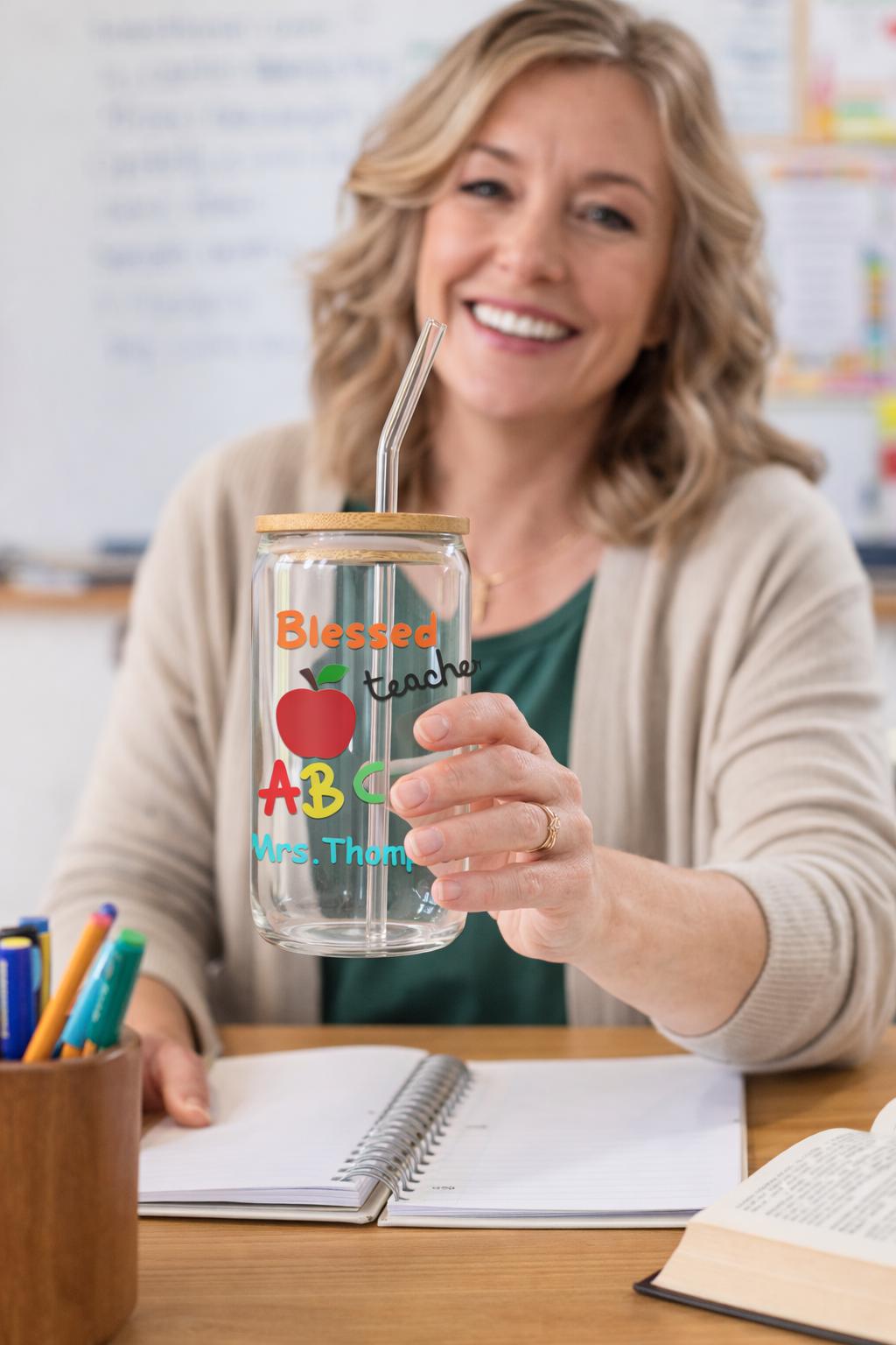 Customized Faith Teachers Glass Tumbler Fun Teacher Appreciation Present Teacher’s Day Gift Ready Box