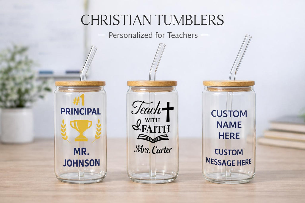 Customized Faith Teachers Glass Tumbler Fun Teacher Appreciation Present Teacher’s Day Gift Ready Box