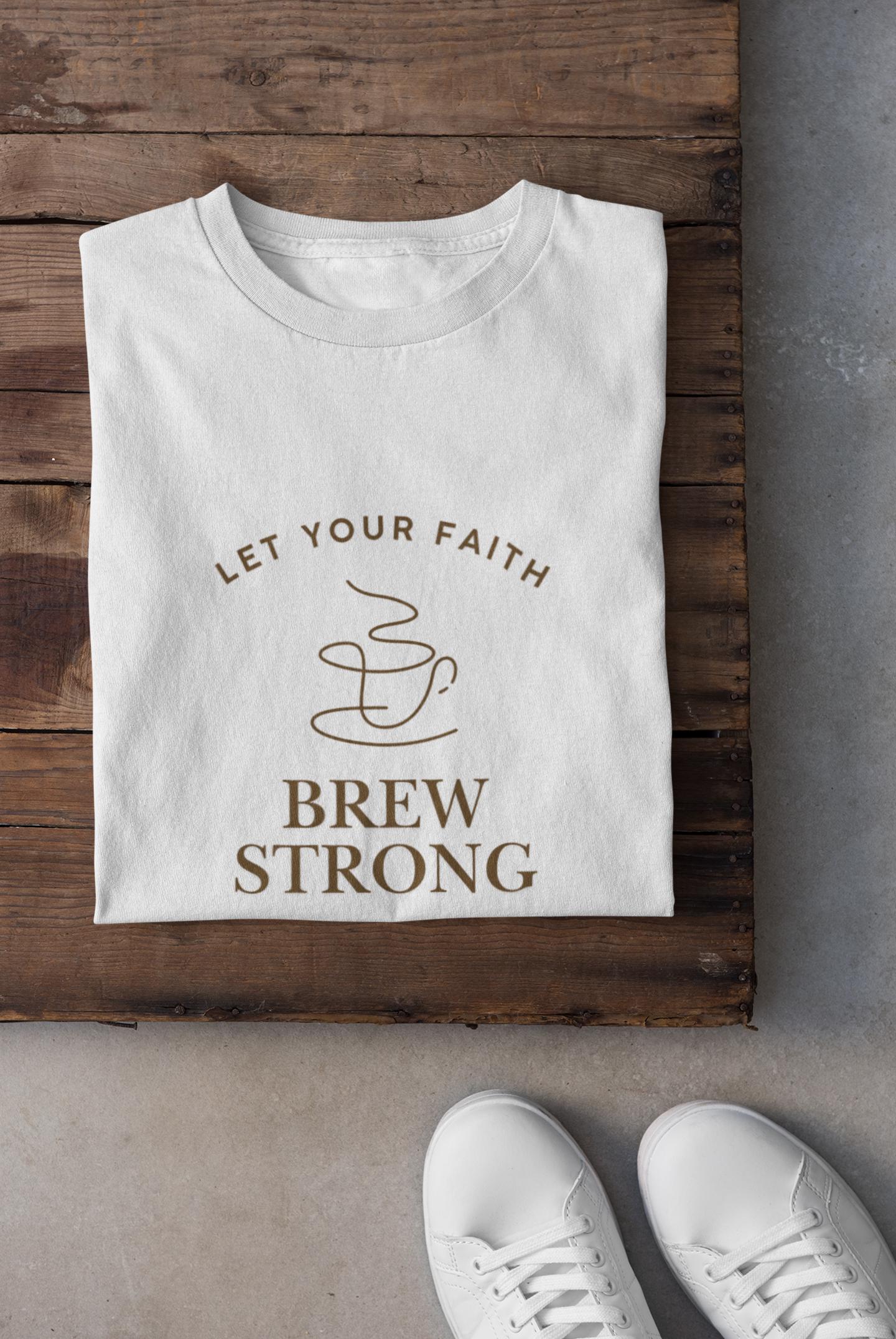 Coffee Lover Dads T-Shirt Gift Faith Casual Wear Fathers Day Customizable Tee Gift Ready