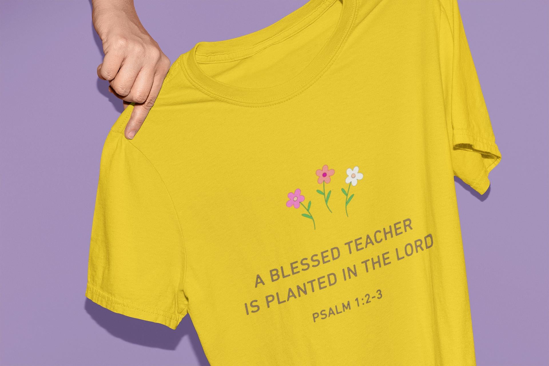 Preschool Teachers T-shirt Blessed Teacher’s Day Present Faith Based Christian Teacher Appreciation Gift