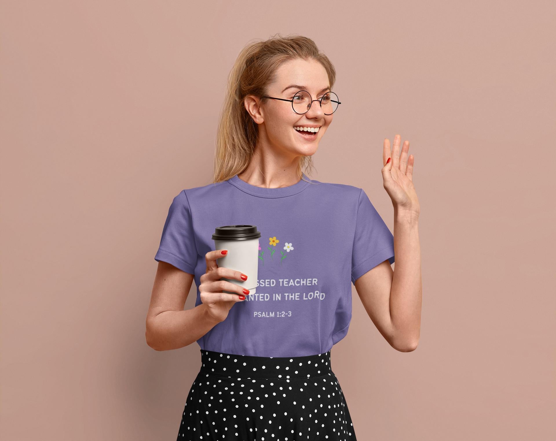 Preschool Teachers T-shirt Blessed Teacher’s Day Present Faith Based Christian Teacher Appreciation Gift