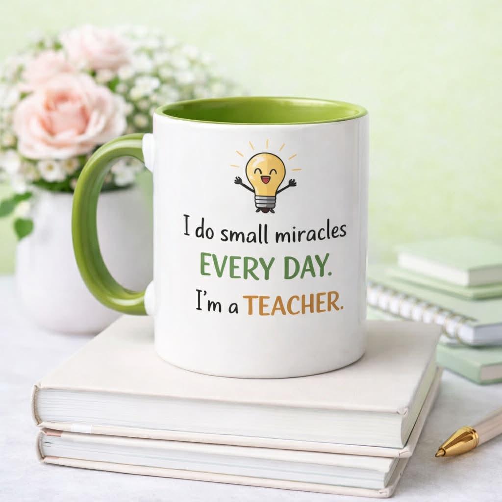 Personalized Mug Teacher's Day Gift Customizable Colorful Handle Cup Teacher Appreciation Gift Ready Mugs