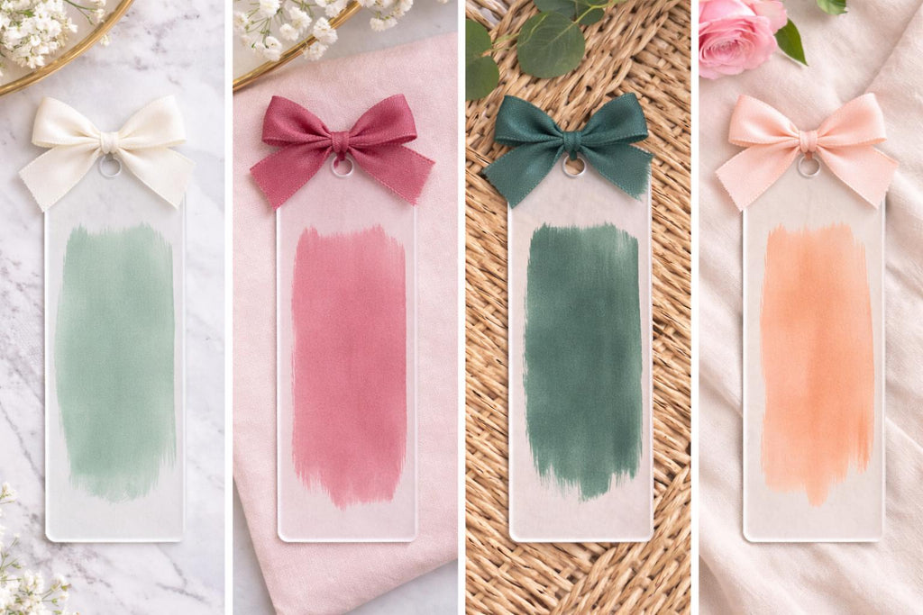 Handmade Personalized Acrylic Bookmark Gift Custom Name Bible Word with Ribbon