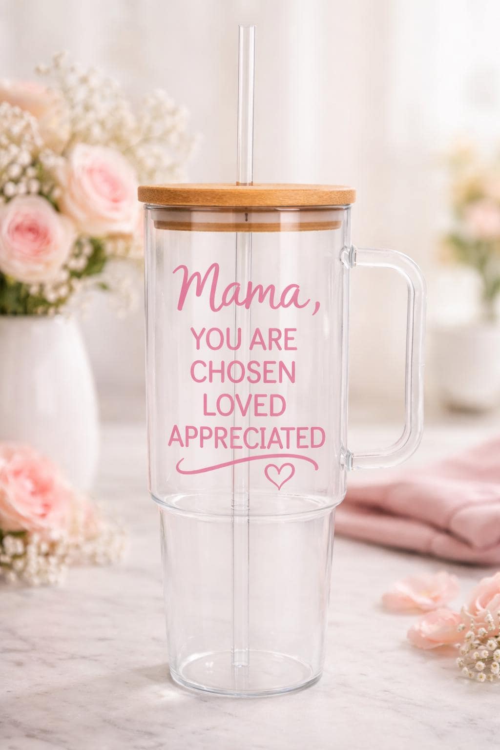 Personalized Glass Water Bottle Mother's Day Customized Christian Mothers Appreciation Gift Ready Box