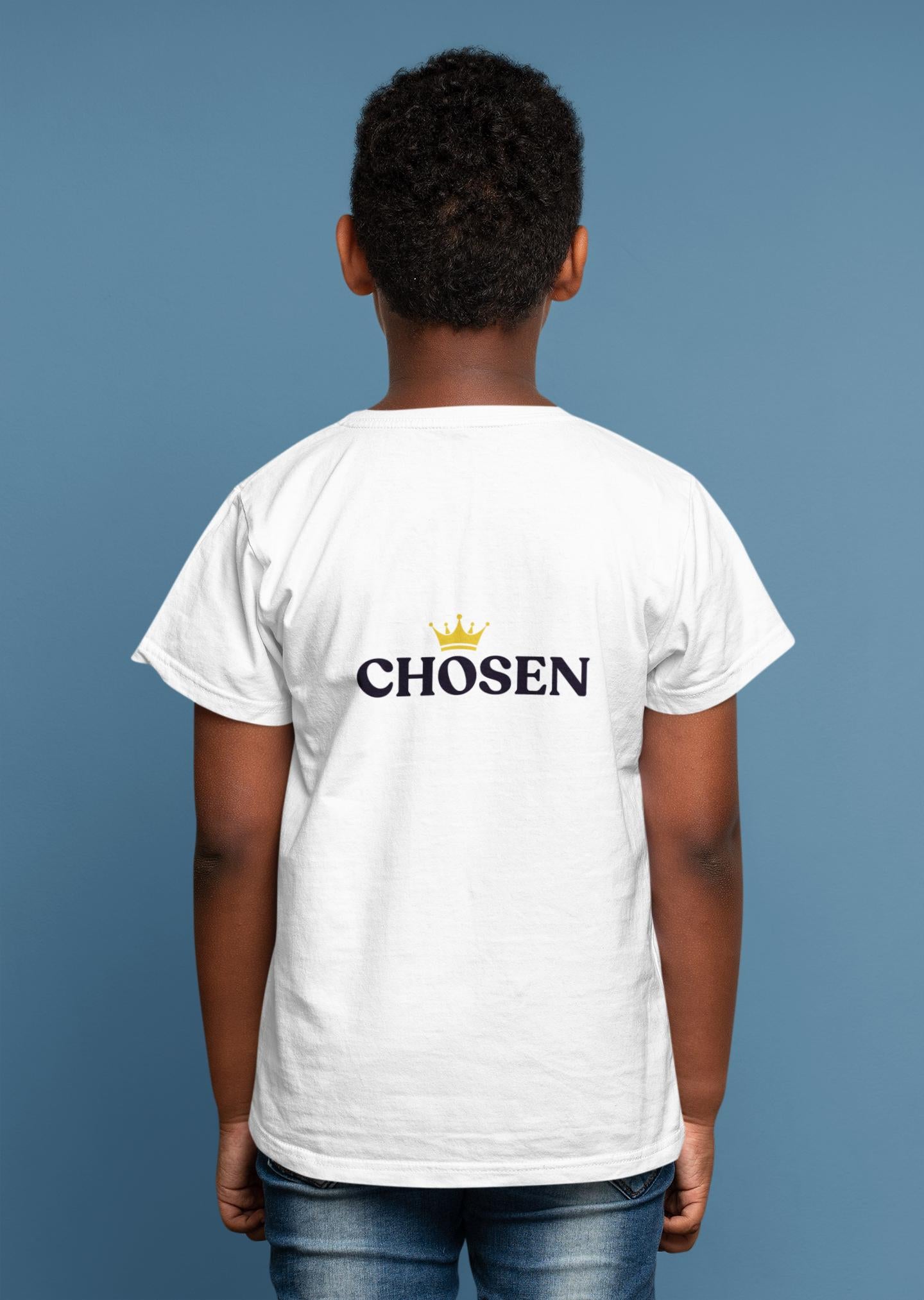 Kids Christian T-Shirt “Loved & Chosen” Summer Tee Young Adult Unisex Cotton Shirt Customizable Gift