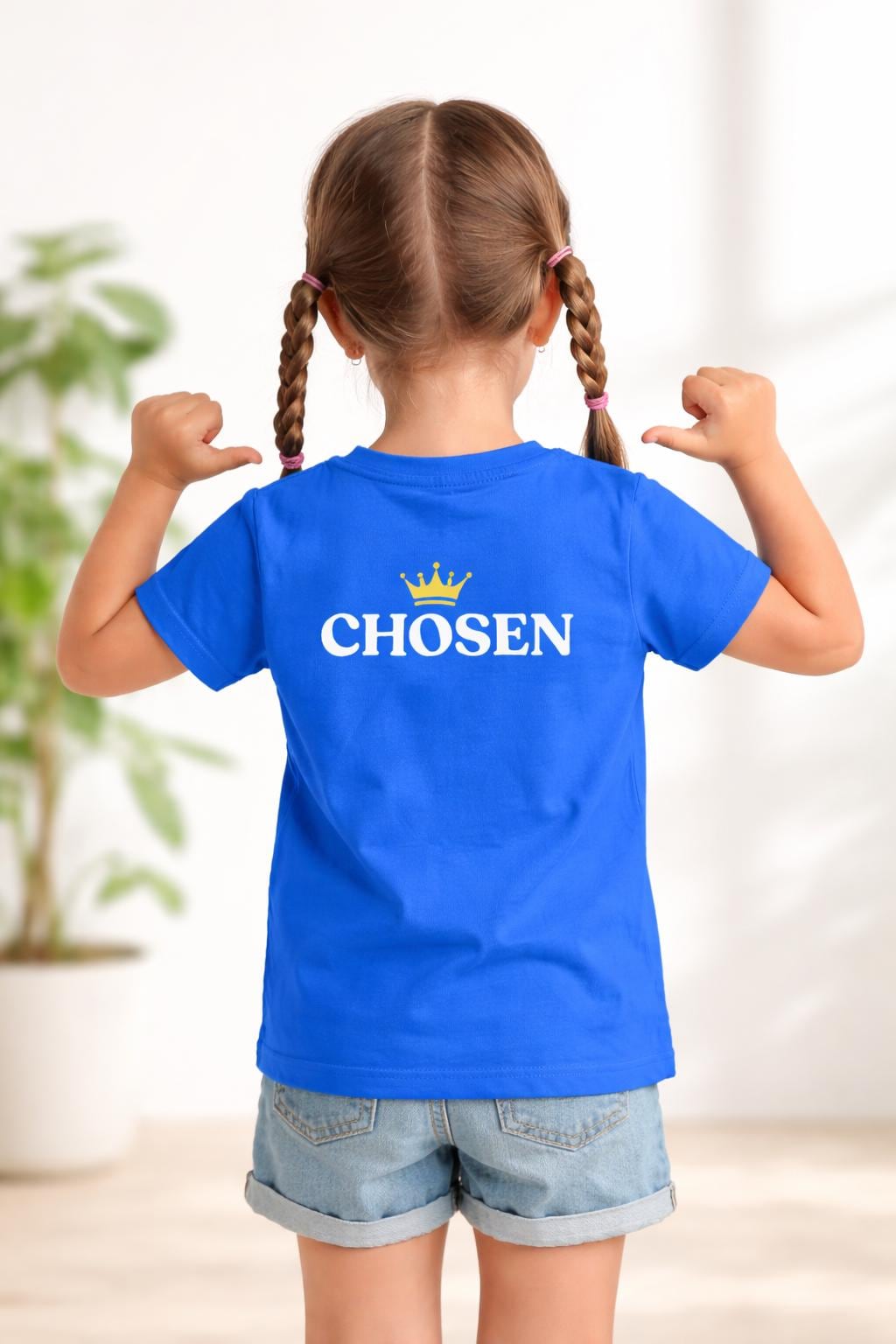 Kids Christian T-Shirt “Loved & Chosen” Summer Tee Young Adult Unisex Cotton Shirt Customizable Gift