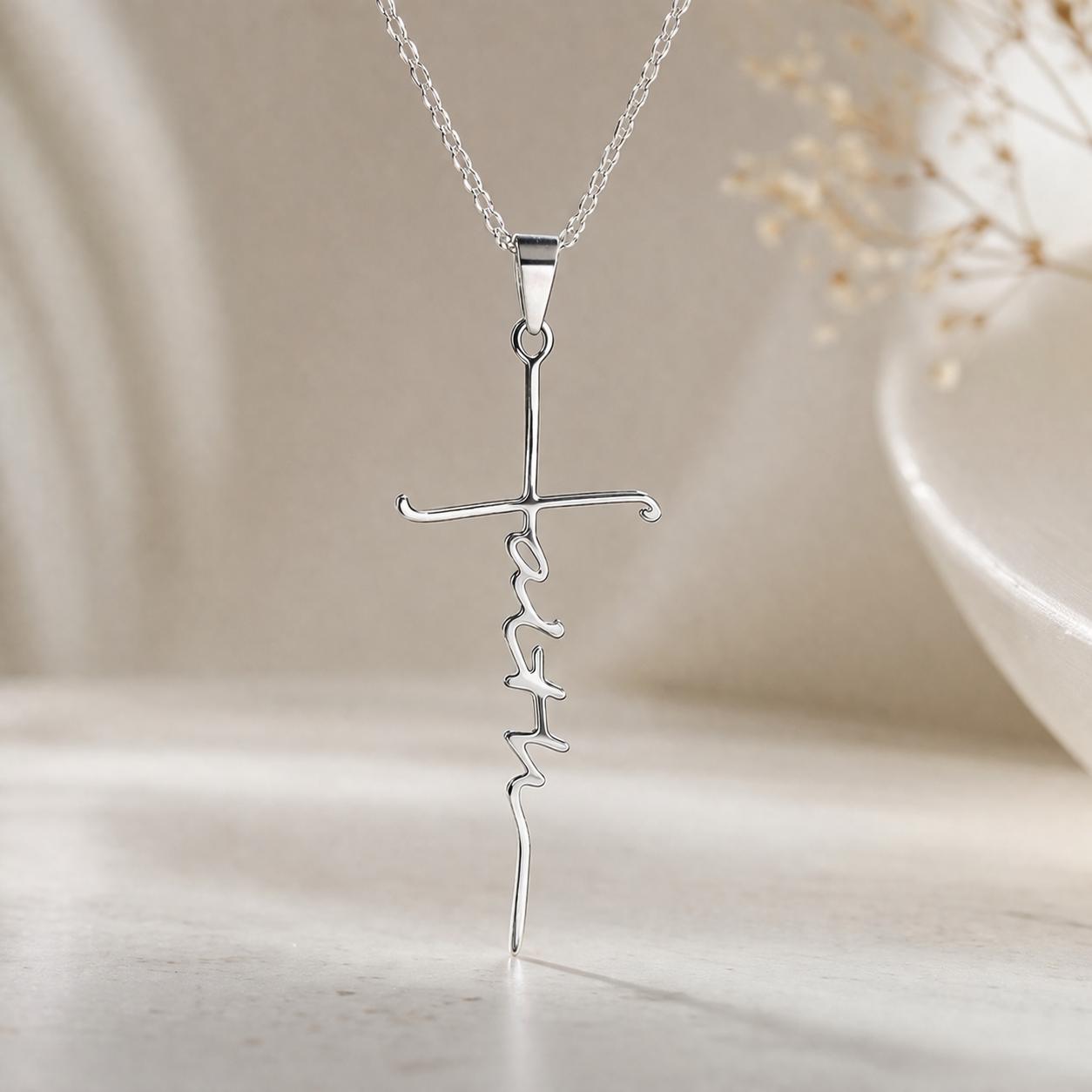 Cross Faith Necklace Christian Pendant Meaningful Graduation Gift Minimalist Religious Jewelry