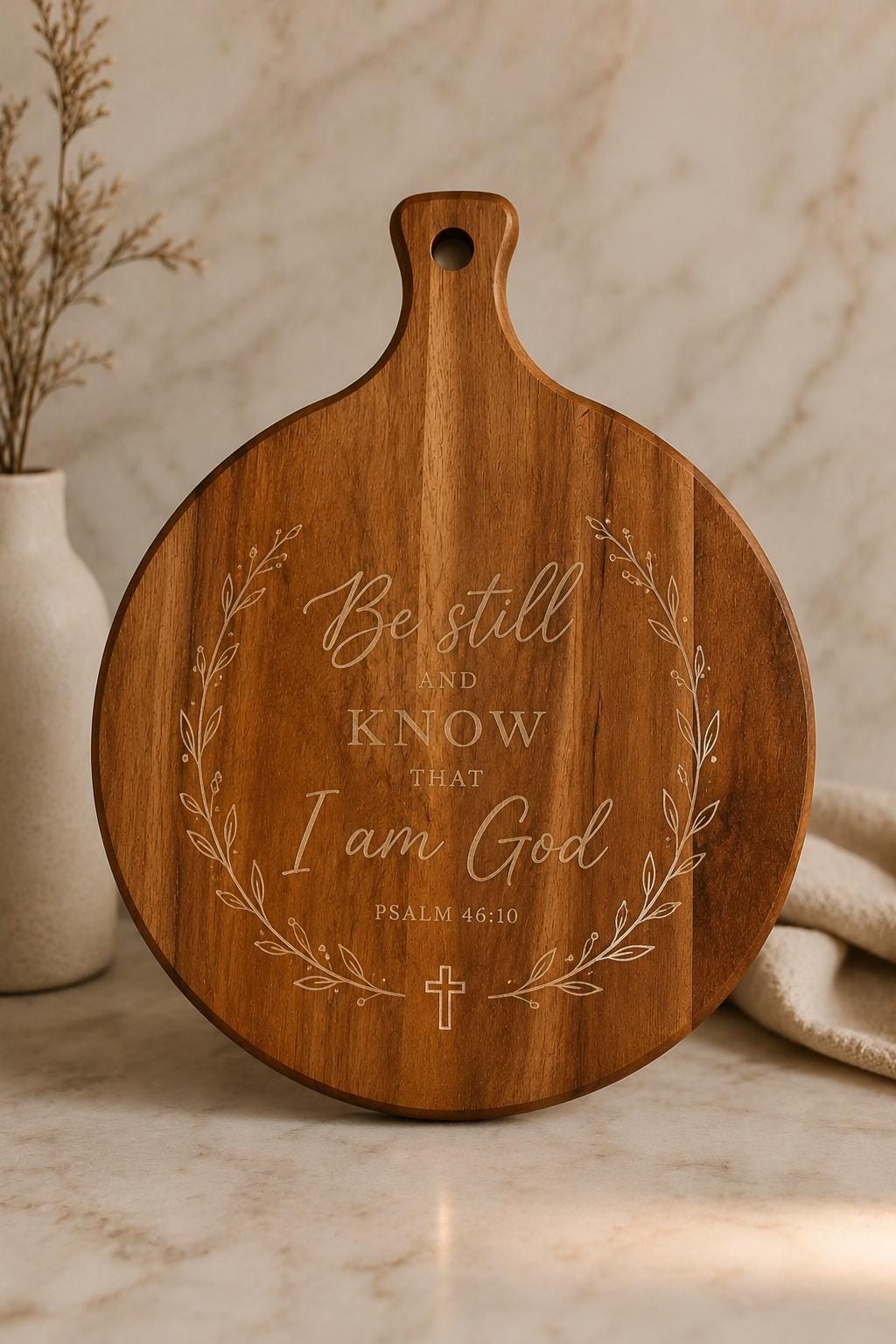 Custom Engraved Wooden Board Christian Gift Personalized Bible Verse Décor Handmade Family Heirloom