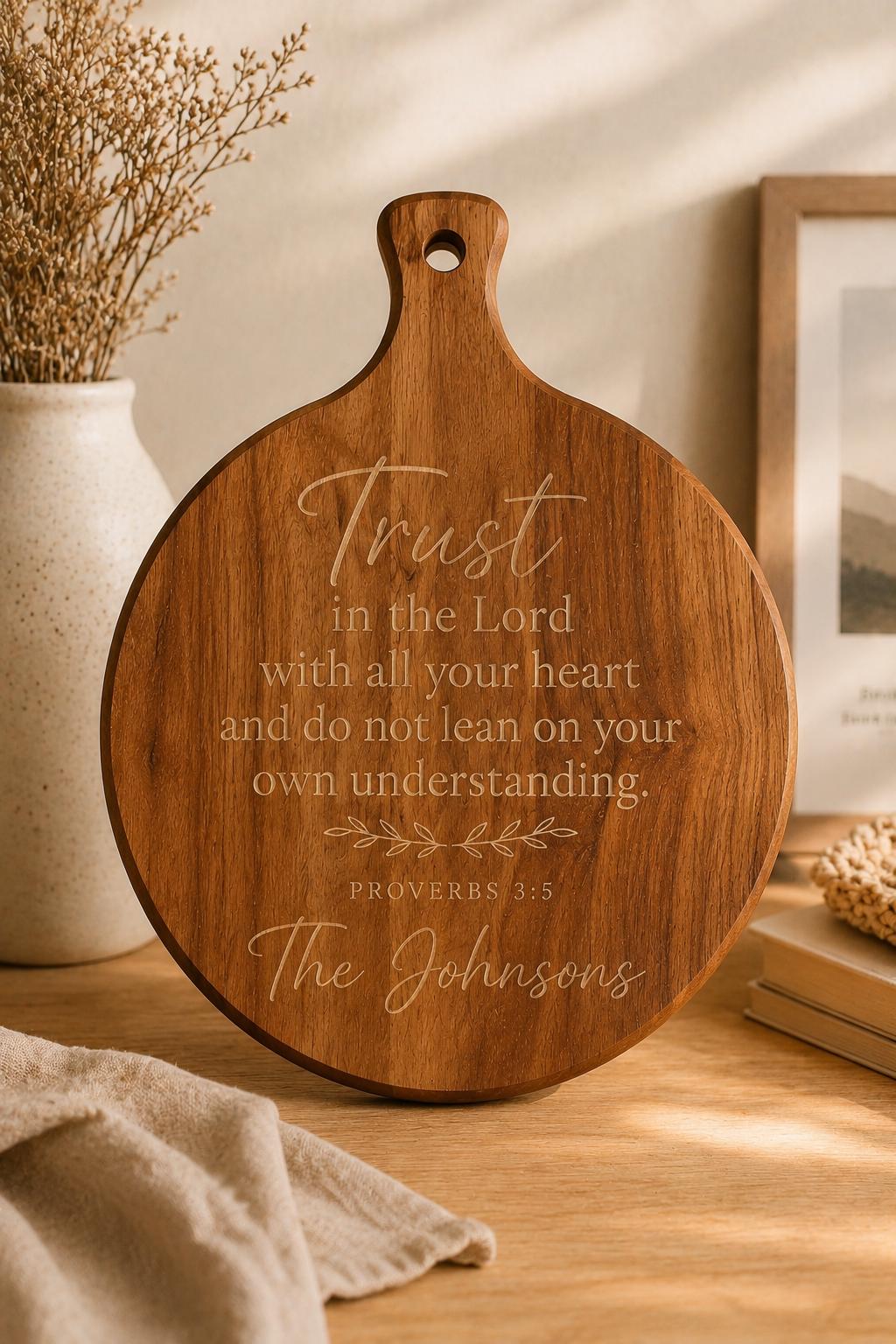 Custom Engraved Wooden Board Christian Gift Personalized Bible Verse Décor Handmade Family Heirloom