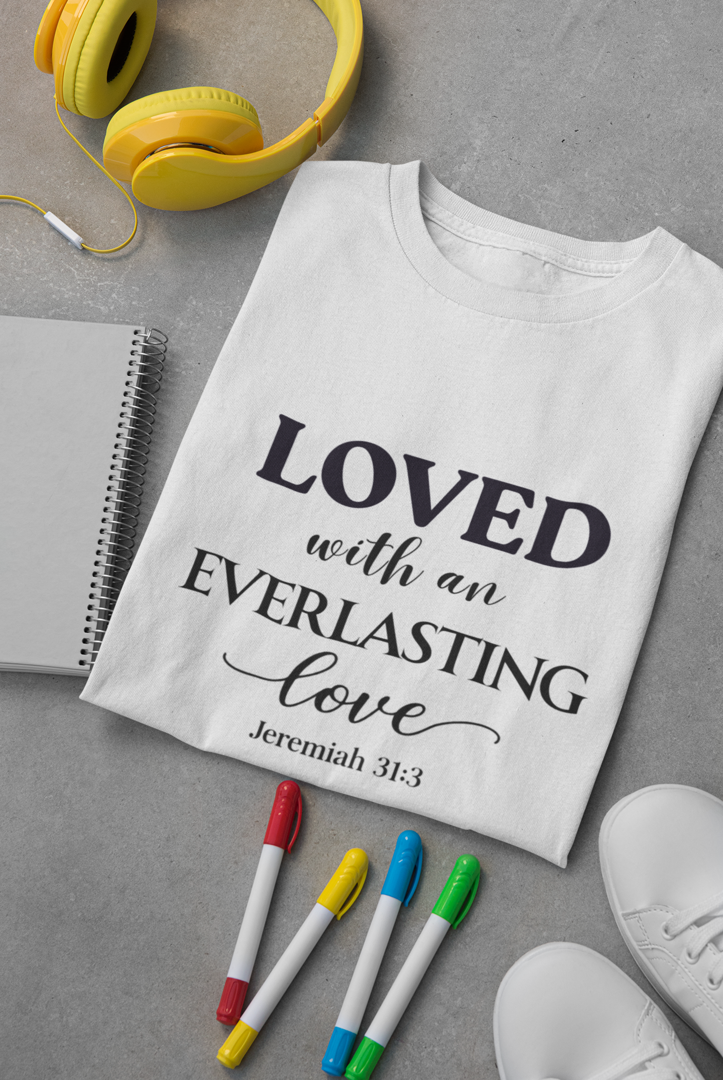 Kids Christian T-Shirt “Loved & Chosen” Summer Tee Young Adult Unisex Cotton Shirt Customizable Gift