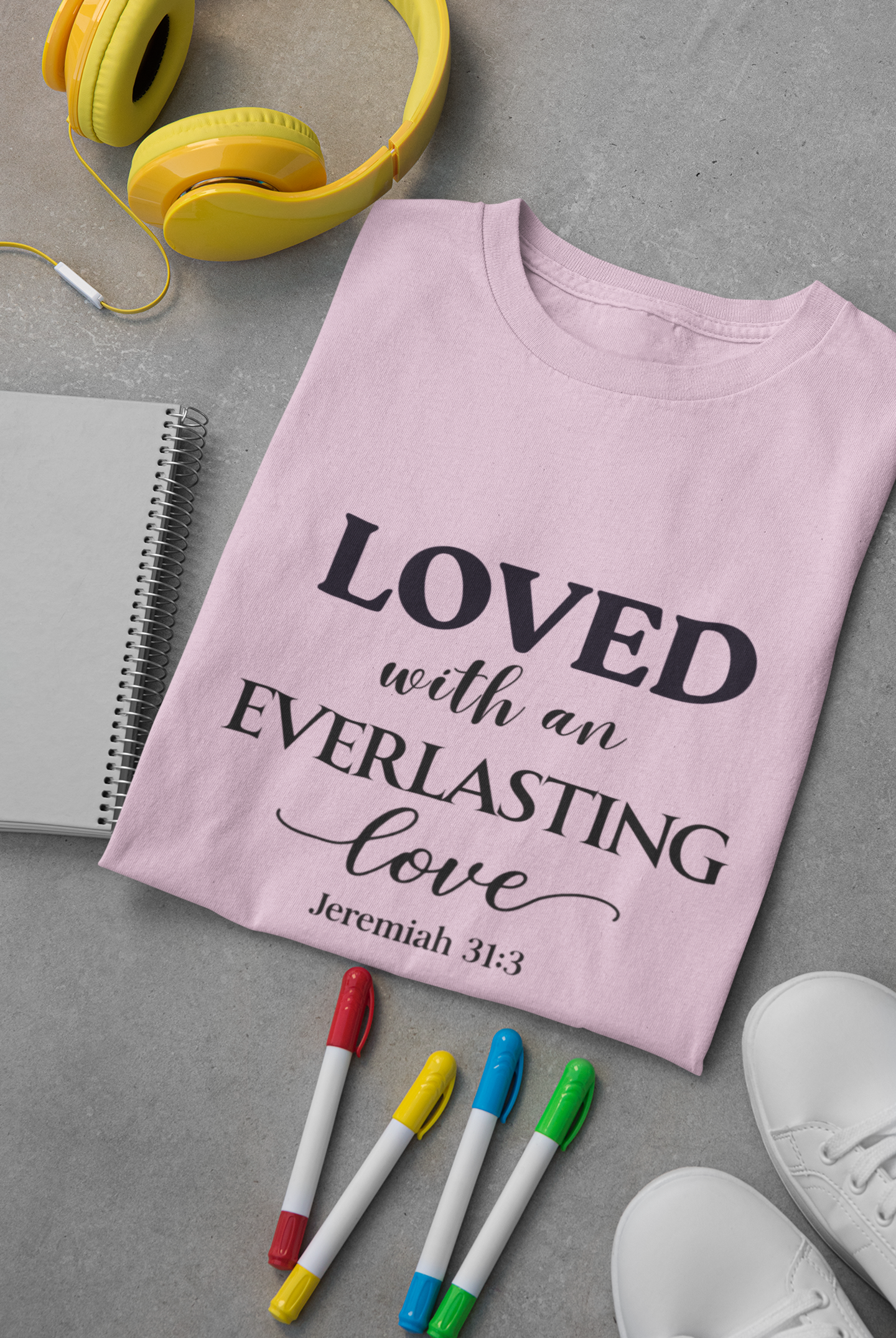 Kids Christian T-Shirt “Loved & Chosen” Summer Tee Young Adult Unisex Cotton Shirt Customizable Gift