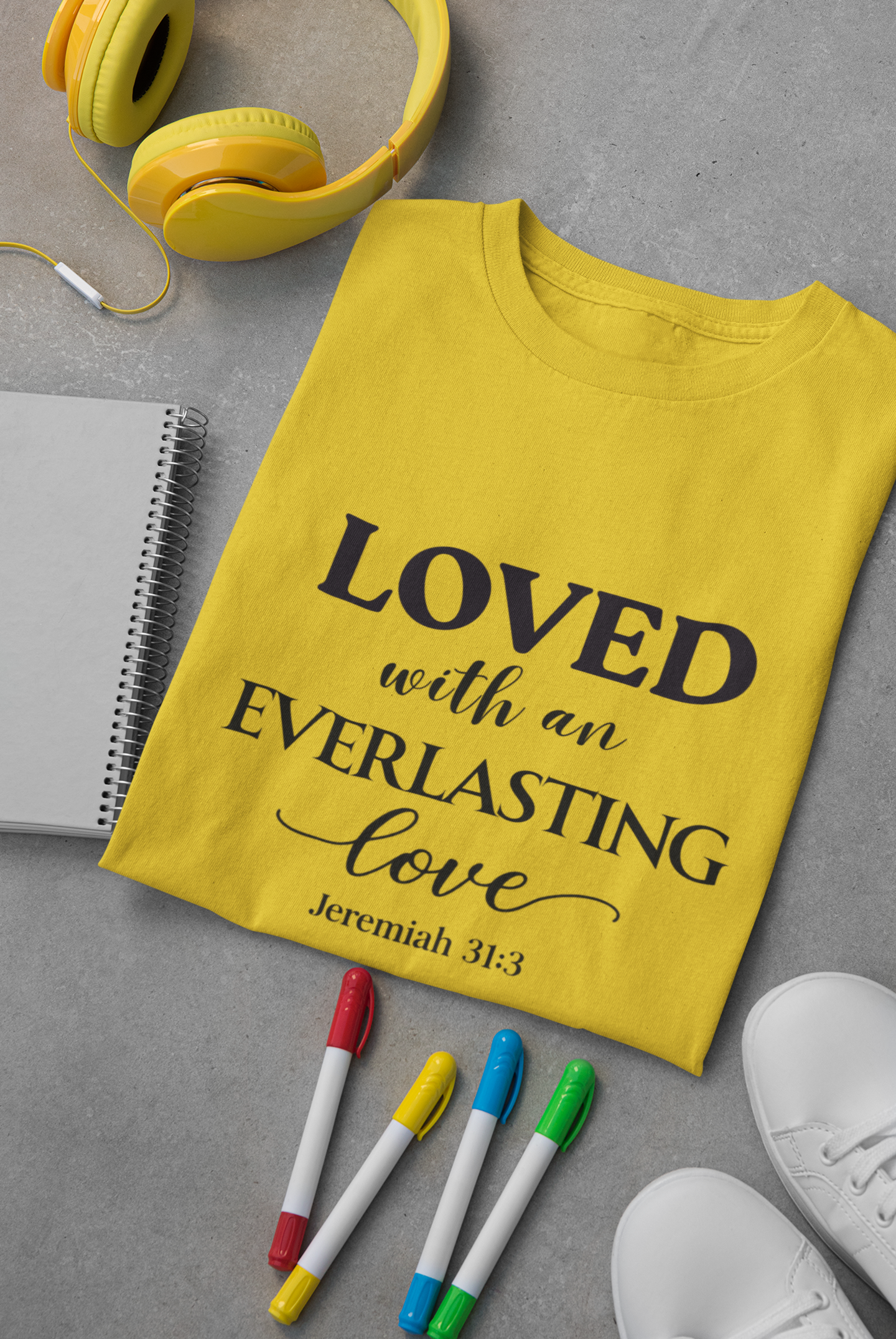 Kids Christian T-Shirt “Loved & Chosen” Summer Tee Young Adult Unisex Cotton Shirt Customizable Gift