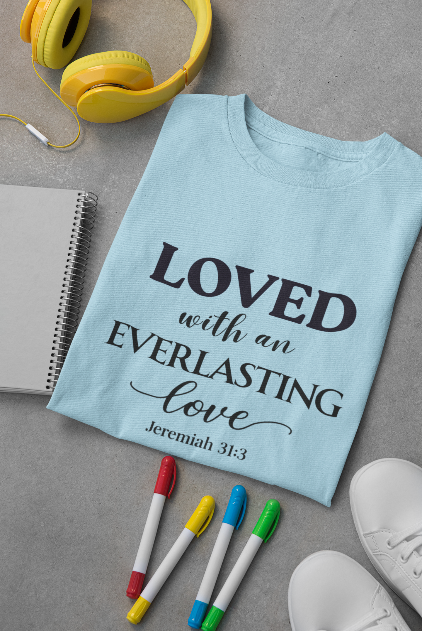 Kids Christian T-Shirt “Loved & Chosen” Summer Tee Young Adult Unisex Cotton Shirt Customizable Gift