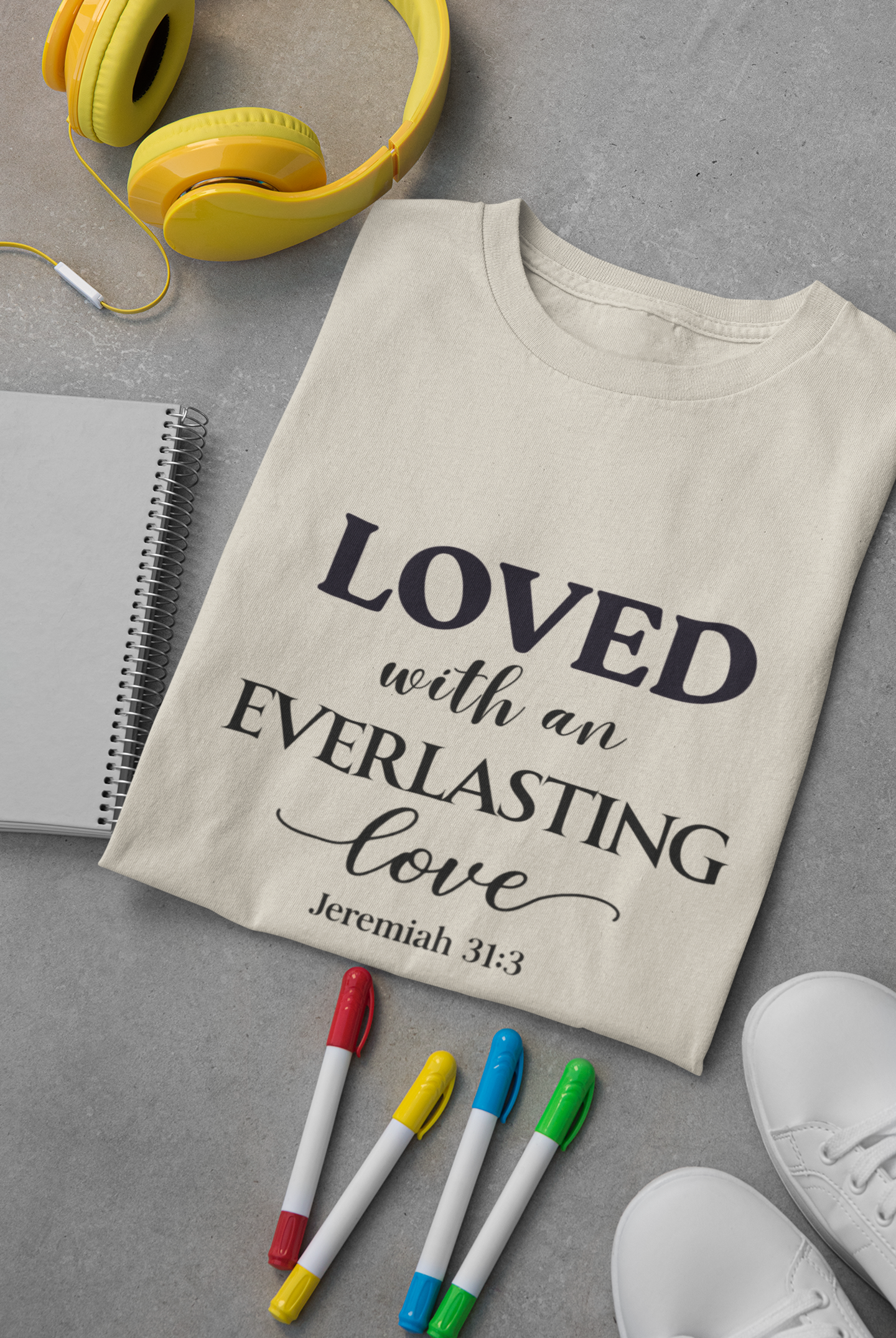 Kids Christian T-Shirt “Loved & Chosen” Summer Tee Young Adult Unisex Cotton Shirt Customizable Gift