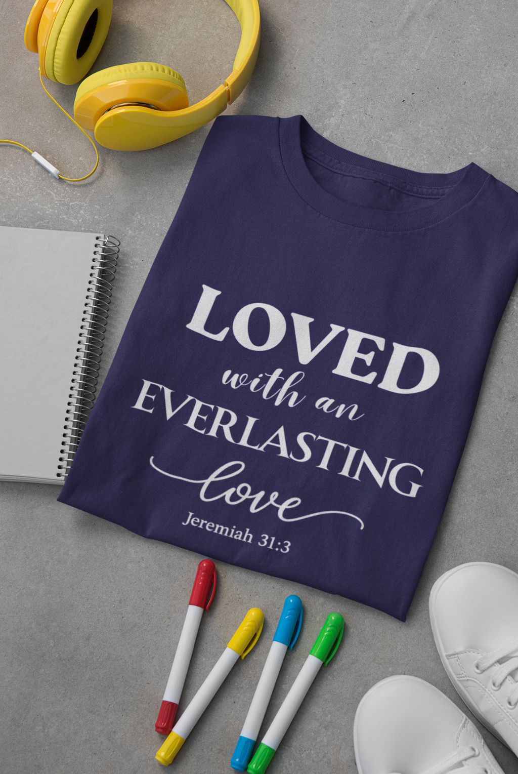 Kids Christian T-Shirt “Loved & Chosen” Summer Tee Young Adult Unisex Cotton Shirt Customizable Gift