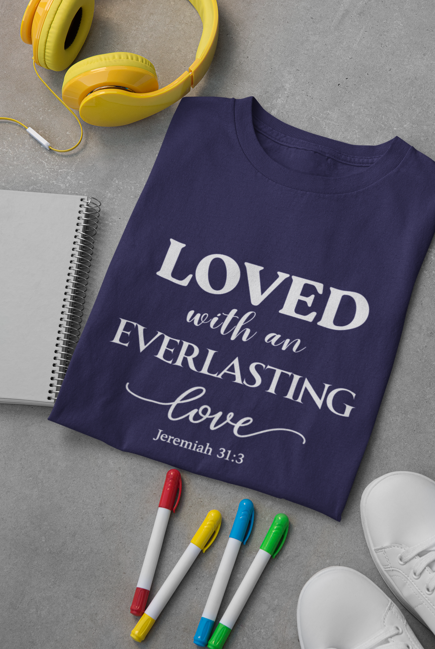 Kids Christian T-Shirt “Loved & Chosen” Summer Tee Young Adult Unisex Cotton Shirt Customizable Gift