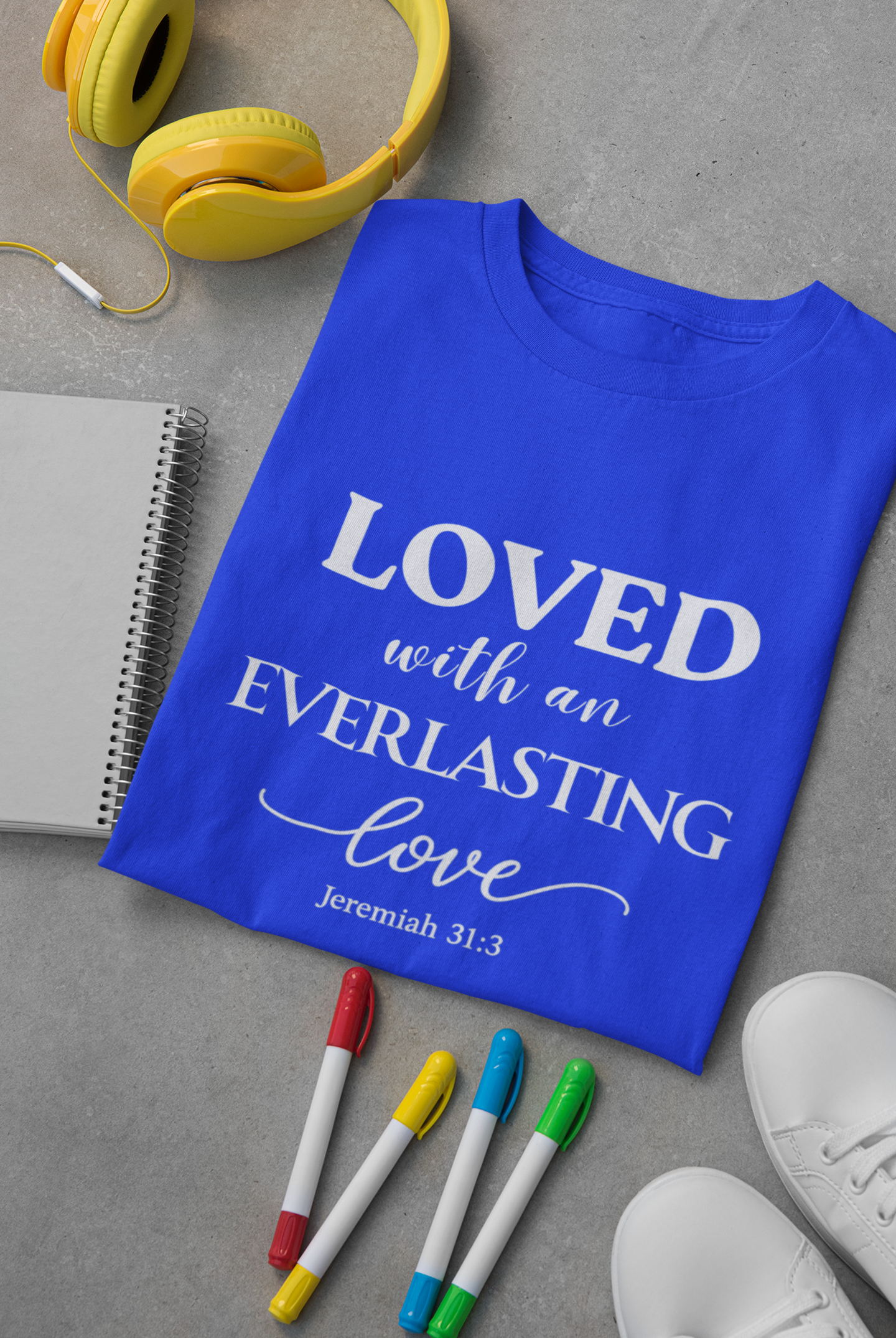 Kids Christian T-Shirt “Loved & Chosen” Summer Tee Young Adult Unisex Cotton Shirt Customizable Gift