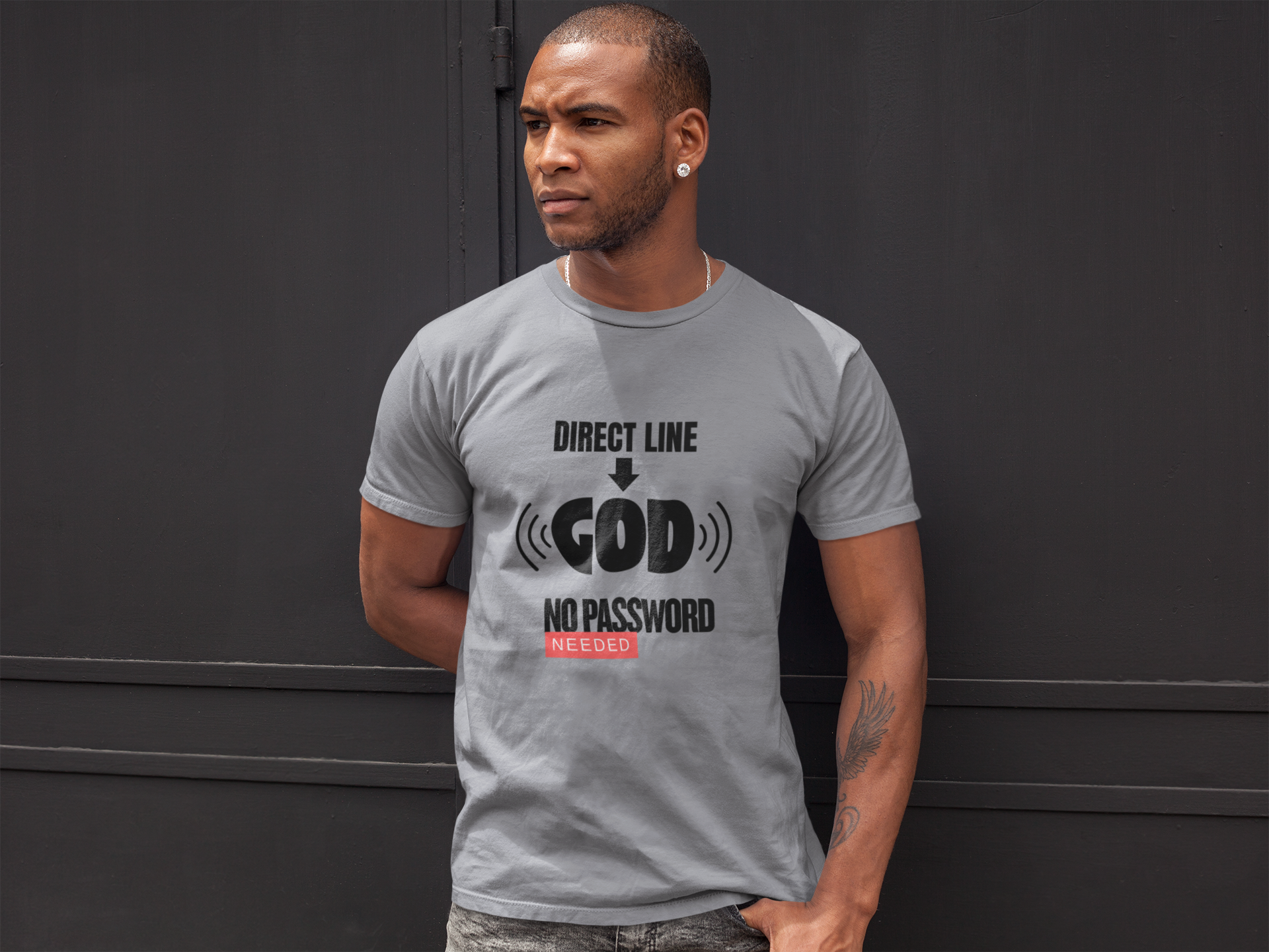 Christian T-Shirt for Fathers Day Gift Faith Based Tee For Dads Customizable Cotton Shirt